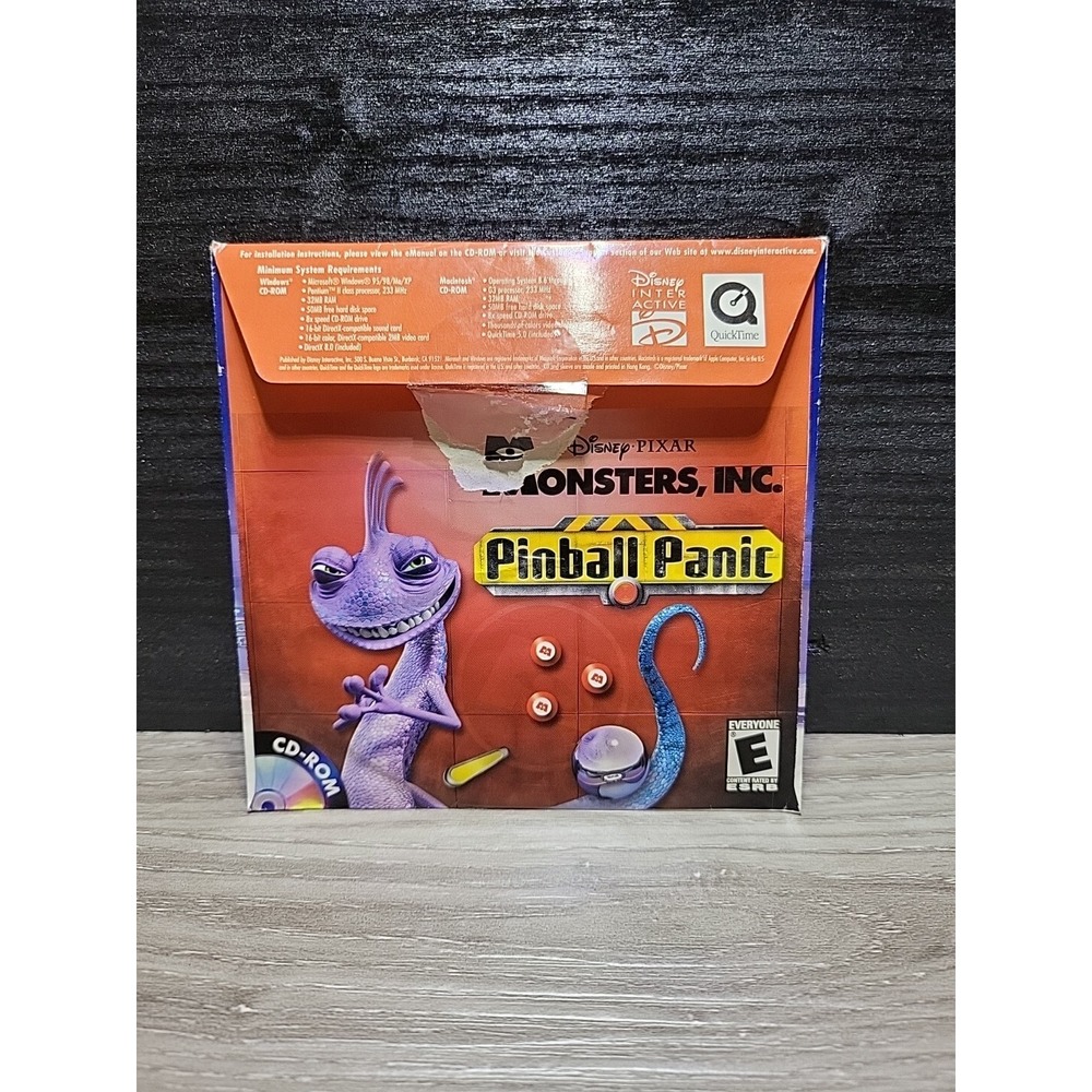 Monsters Inc. Pinball Panic PC Game CD-Rom Windows Game SEALED WITH PKG WEAR